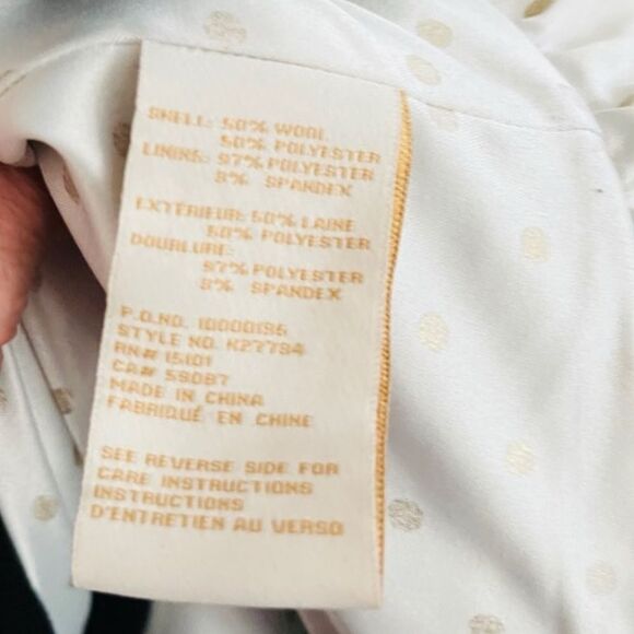 Kate Spade wool blend peplum ruffled button front coat in black Size XSmall - Picture 9 of 11